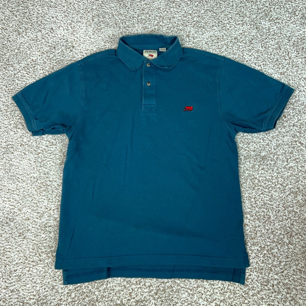 Perlis Shirt Mens Small Blue Casual Crawfish Embroidered Pique Knit Golf Logo